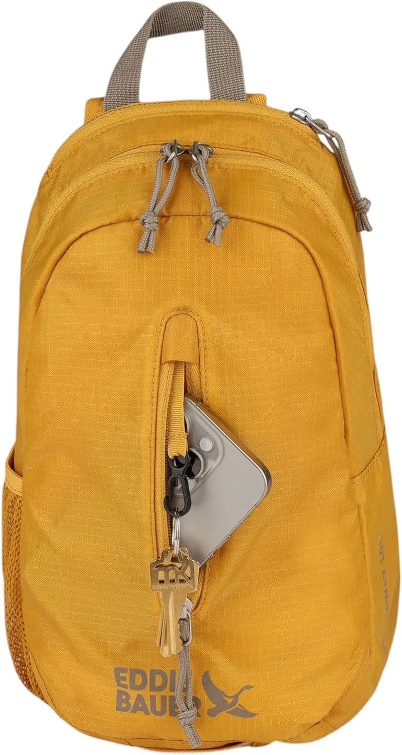 Eddie Bauer Stowaway Packable 10L Sling 3.0 Made from Polyester with Lightly Padded Shoulder Strap, Field Gold