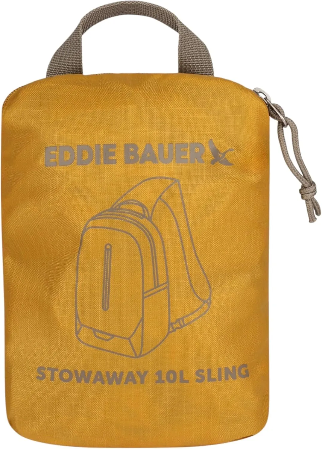 Eddie Bauer Stowaway Packable 10L Sling 3.0 Made from Polyester with Lightly Padded Shoulder Strap, Field Gold