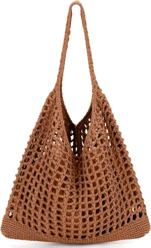 EIMMBD Crochet Bags for Women Beach Totes Bags Aesthetic Summer Tote Shoulder Hippie Bag Knit Bag