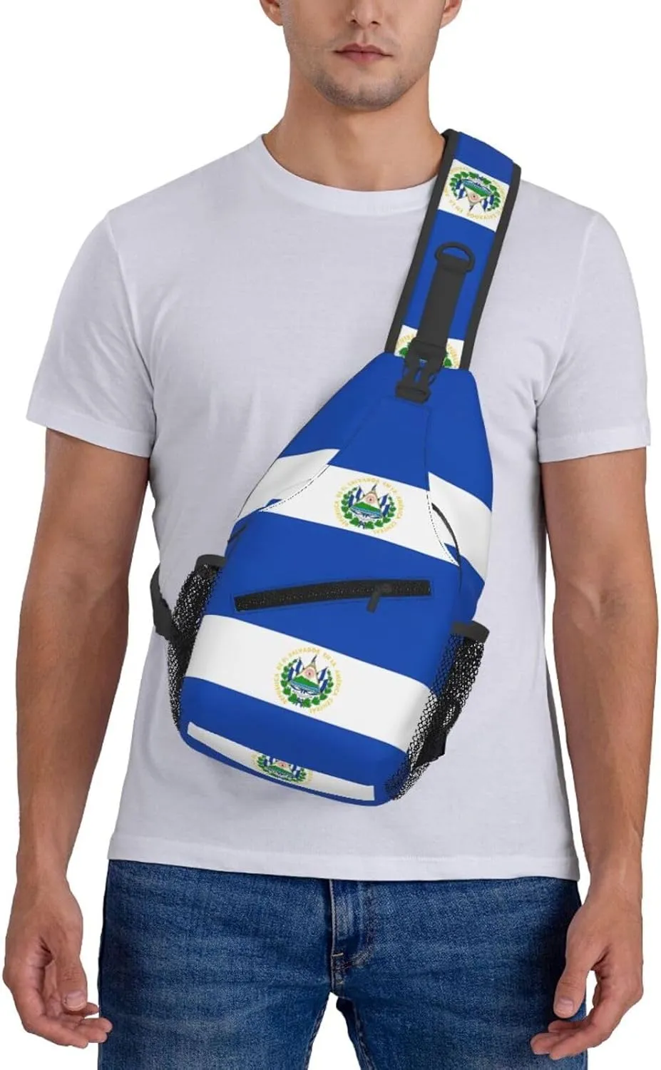 El Salvador Flag Chest Sling Bag Crossbody Shoulder Backpack Bag Gym Cycling Daypack Travel Hiking Cross Bag