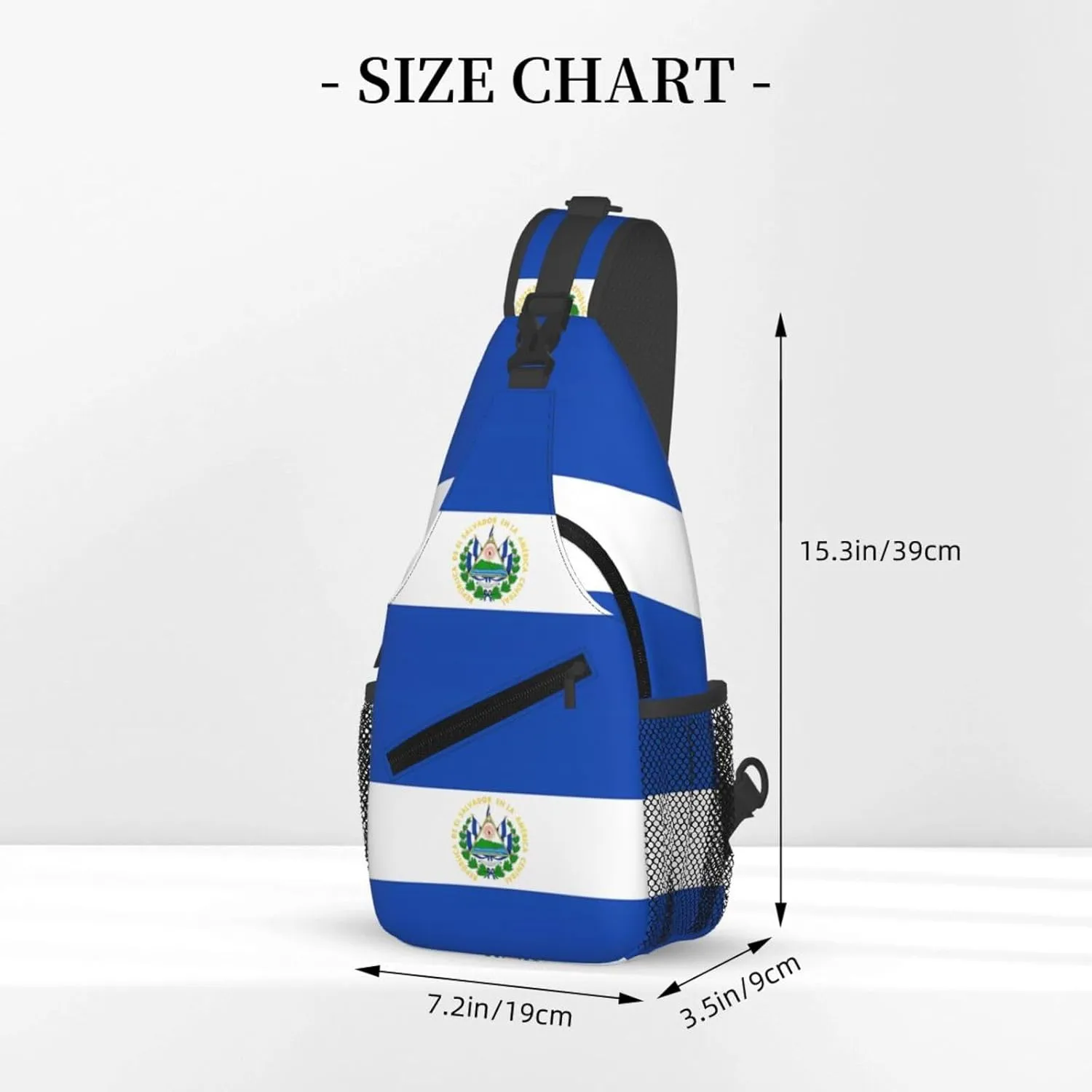 El Salvador Flag Chest Sling Bag Crossbody Shoulder Backpack Bag Gym Cycling Daypack Travel Hiking Cross Bag