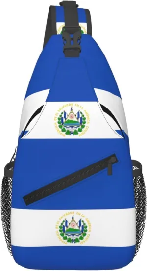 El Salvador Flag Chest Sling Bag Crossbody Shoulder Backpack Bag Gym Cycling Daypack Travel Hiking Cross Bag
