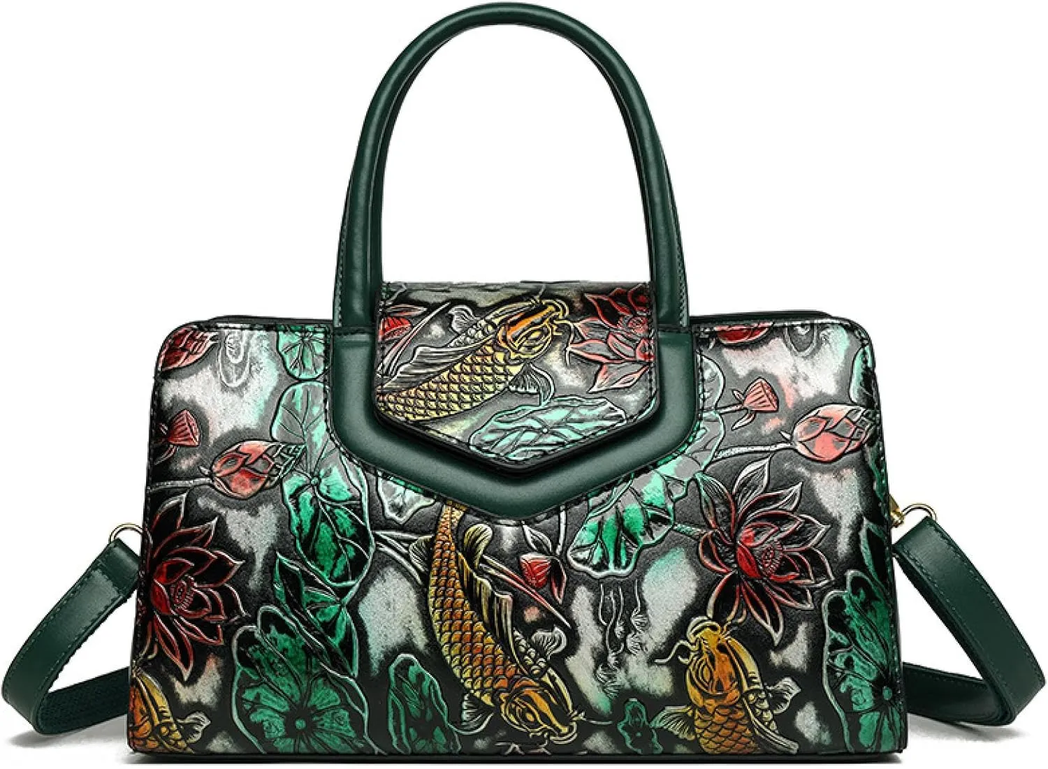 Embossed Tote Bag, Large Capacity Shoulder Crossbody Bag