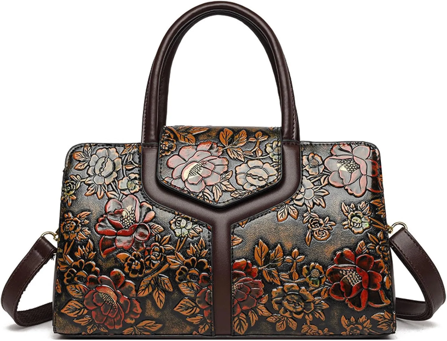 Embossed Tote Bag, Large Capacity Shoulder Crossbody Bag