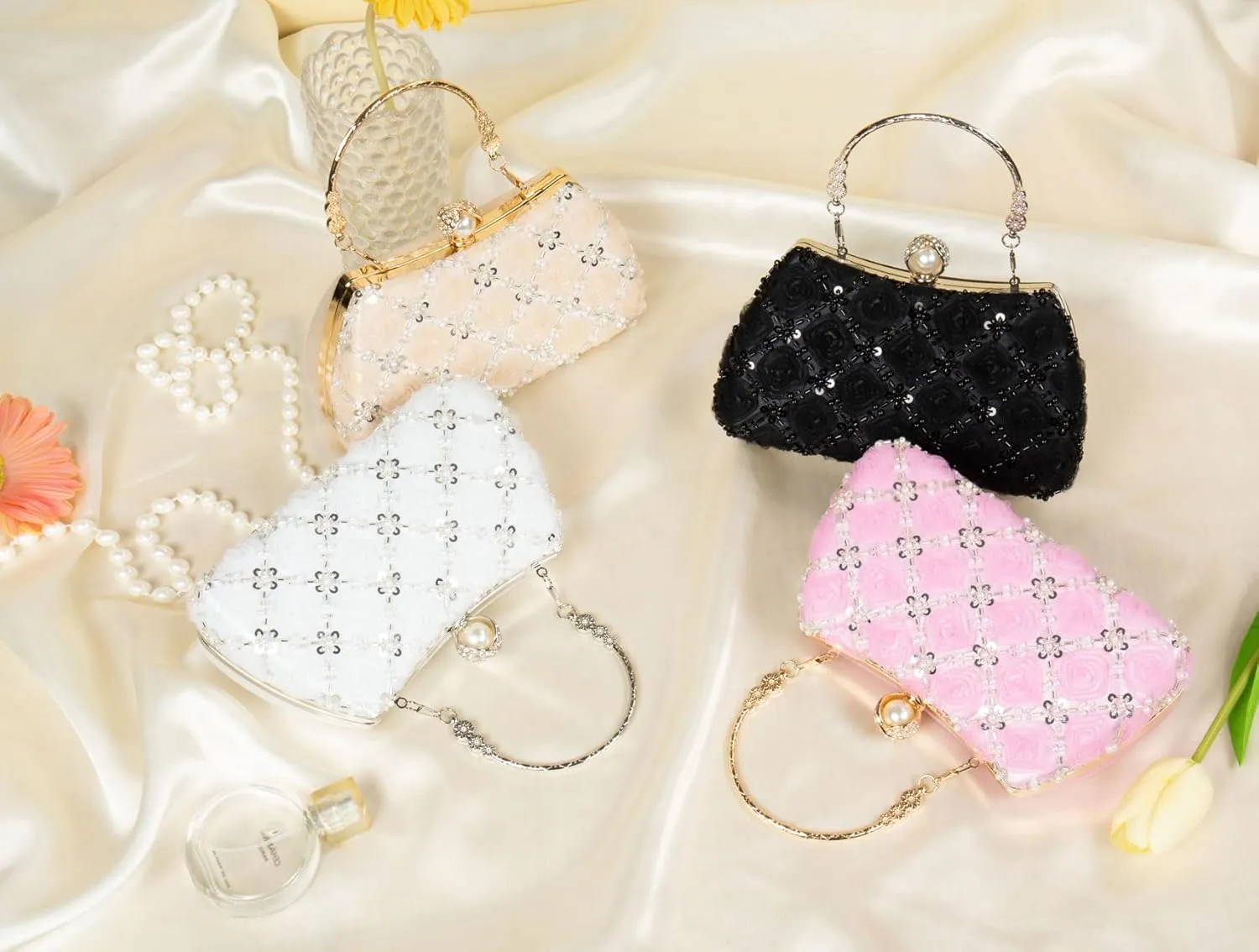Evening Bag Floral Clutch for Women Wedding Purse Bridal Handbags Clutch Elegant