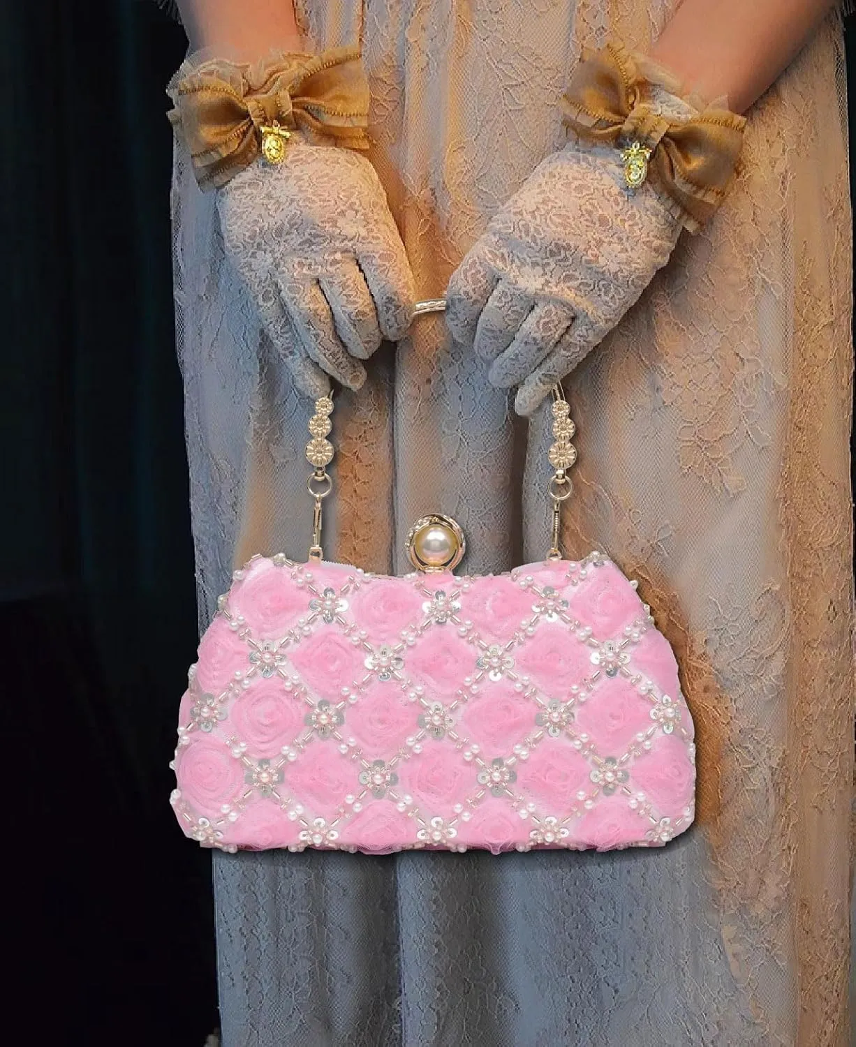 Evening Bag Floral Clutch for Women Wedding Purse Bridal Handbags Clutch Elegant