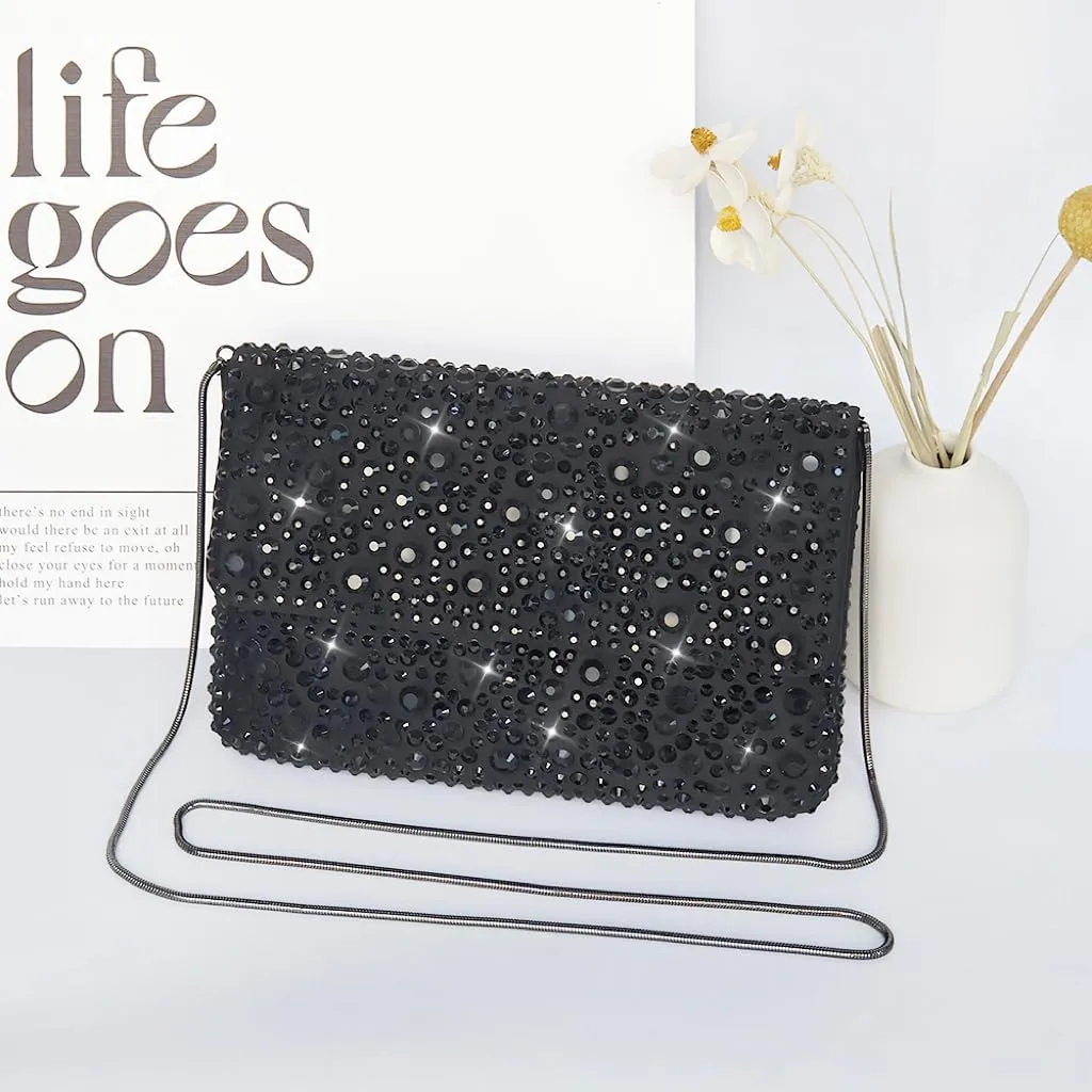 Evening Clutch Purses for Women Ladies Sparkling Wedding Crystal Rhinestone Bag