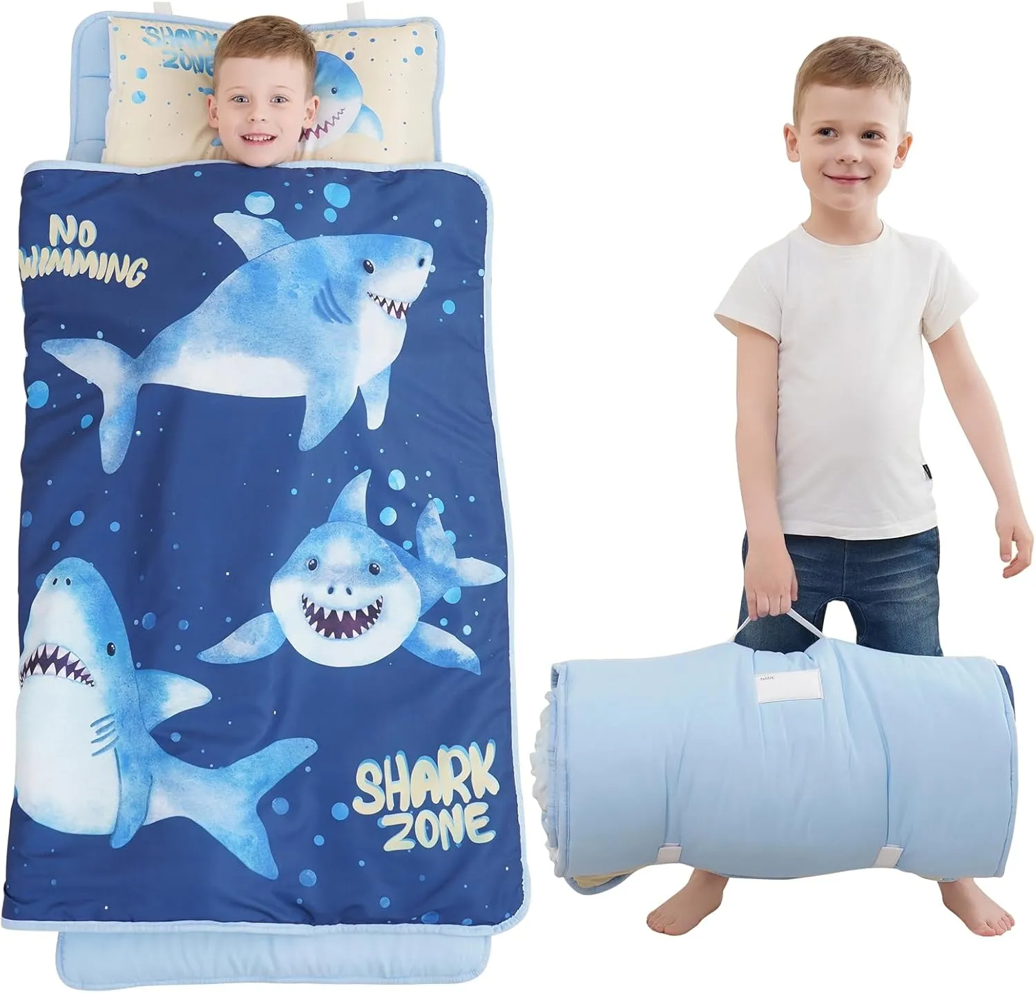 Extra Large Toddler Nap mat by Cokouchyi, Toddler Sleeping Bag with Removable Pillow, Measures 53 x 21 x 1.5 Inches, Sleeping Mat, Ideal for Daycare and Preschool Kindergarten