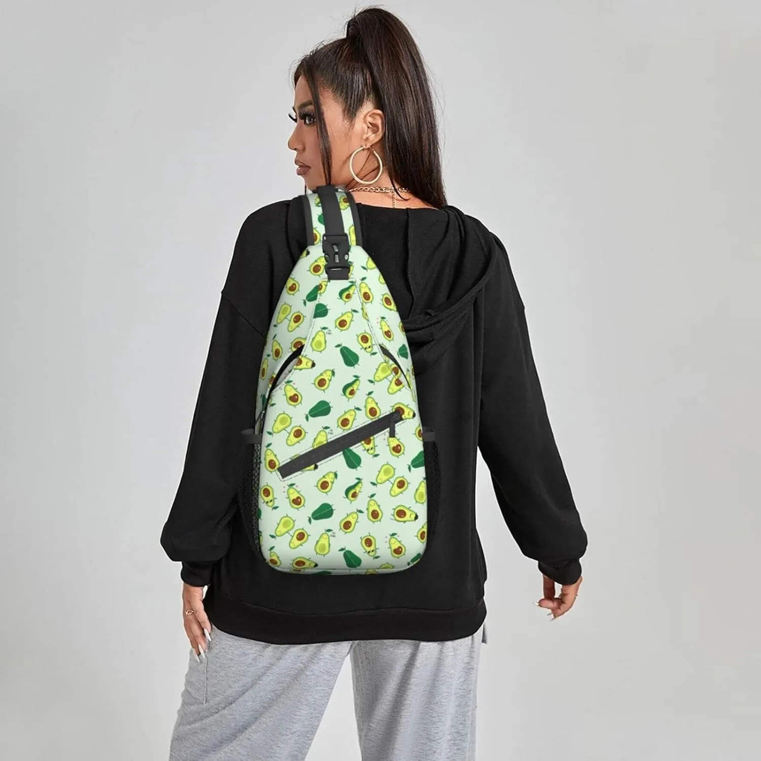 Famame Avocados Sling Backpack Chest Bag Crossbody Shoulder Bag Gym Cycling Travel Hiking Daypack For Men Women Multicolor 5