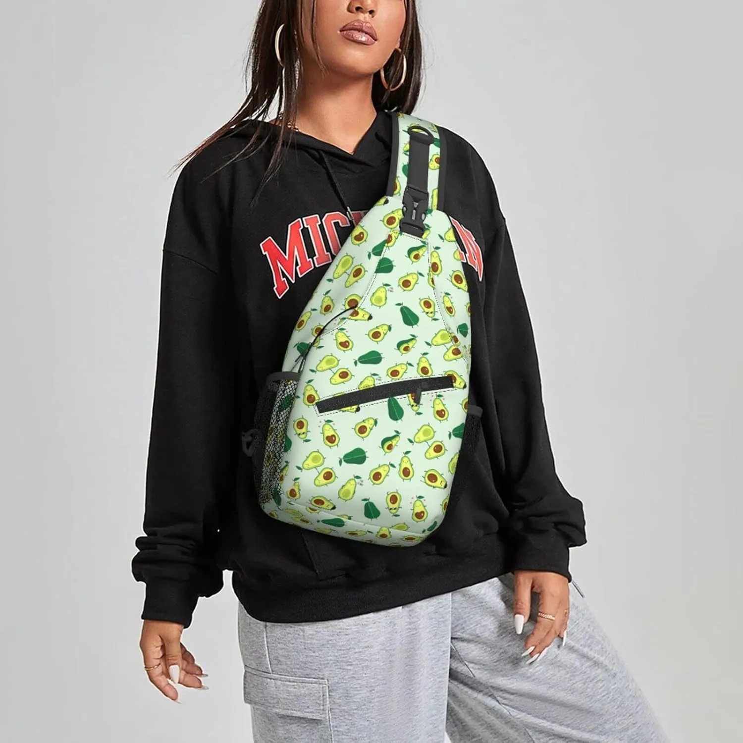 Famame Avocados Sling Backpack Chest Bag Crossbody Shoulder Bag Gym Cycling Travel Hiking Daypack For Men Women Multicolor 5