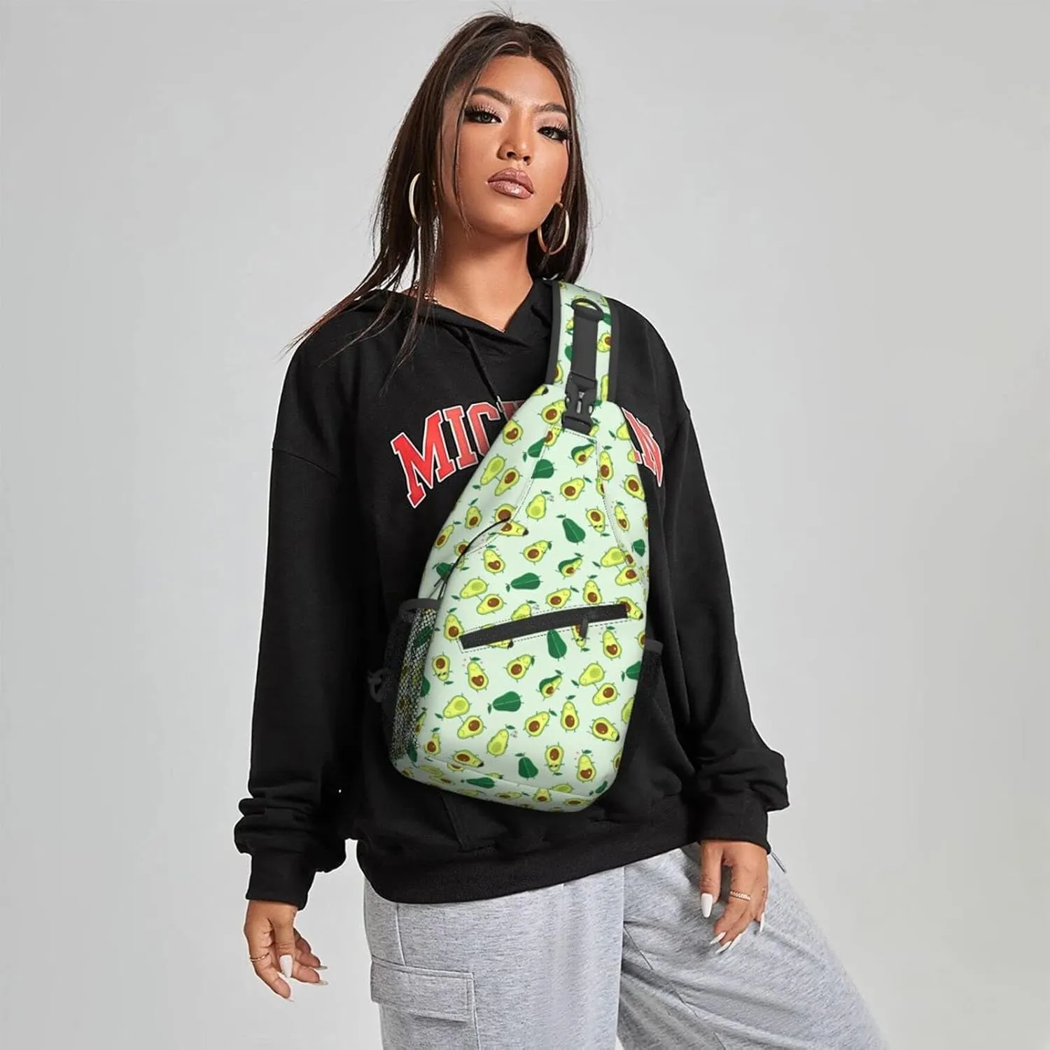 Famame Avocados Sling Backpack Chest Bag Crossbody Shoulder Bag Gym Cycling Travel Hiking Daypack For Men Women Multicolor 5