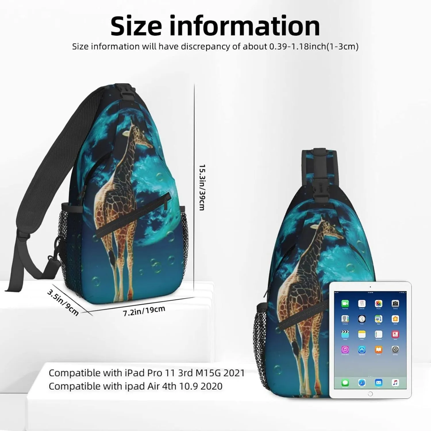 Famame Giraffe Sling Backpack Chest Bag Crossbody Shoulder Bag Gym Cycling Travel Hiking Daypack For Men Women