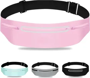 Fanny Pack for Women Fashionable Crossbody Bags, Slim Running Belt Bag Large Waist Bag for Phone iPhone Runners Traveling Work Exercise Jogging Fitness Sport, Waterproof Waist Pack Pouch Pink