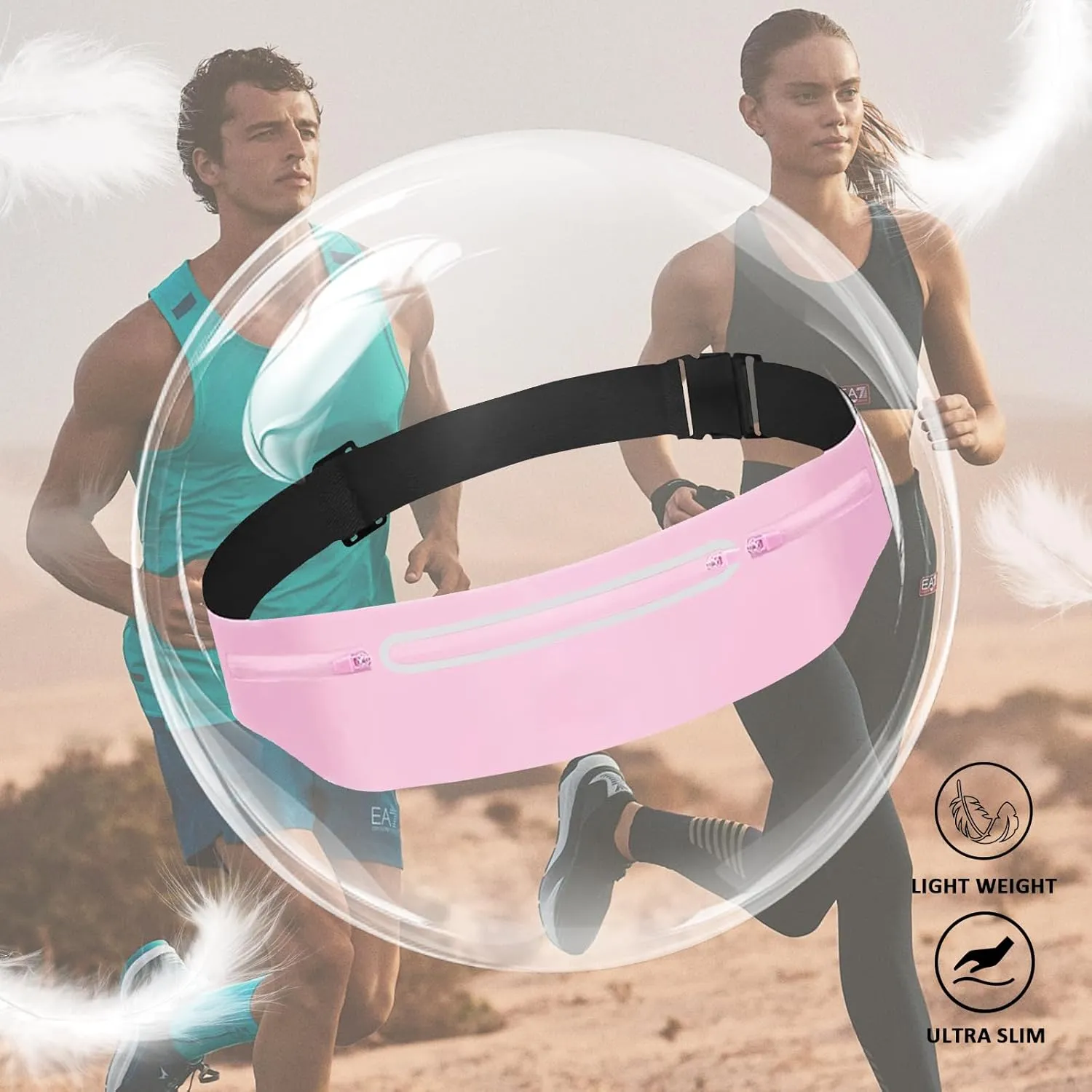 Fanny Pack for Women Fashionable Crossbody Bags, Slim Running Belt Bag Large Waist Bag for Phone iPhone Runners Traveling Work Exercise Jogging Fitness Sport, Waterproof Waist Pack Pouch Pink