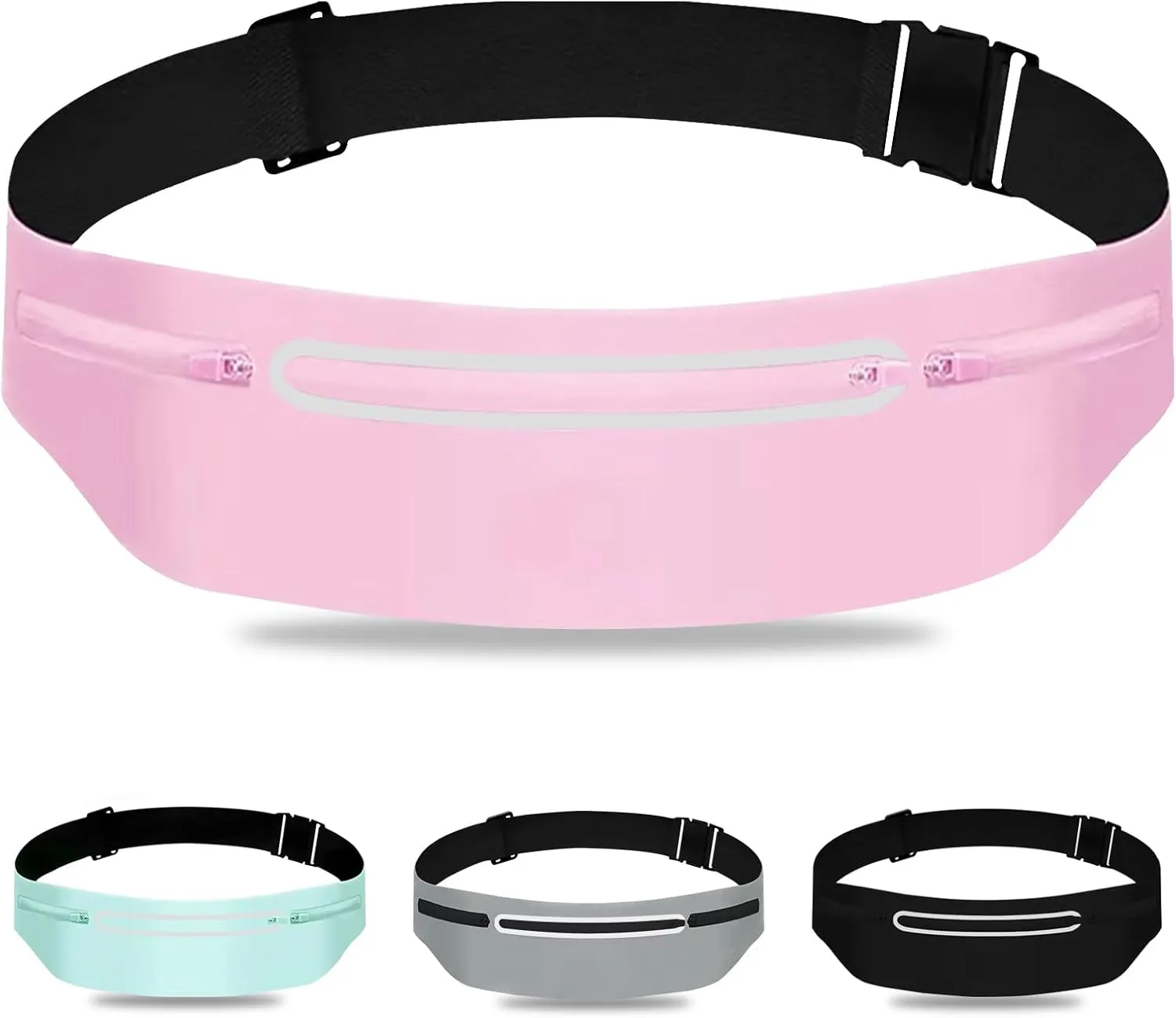 Fanny Pack for Women Fashionable Crossbody Bags, Slim Running Belt Bag Large Waist Bag for Phone iPhone Runners Traveling Work Exercise Jogging Fitness Sport, Waterproof Waist Pack Pouch Pink