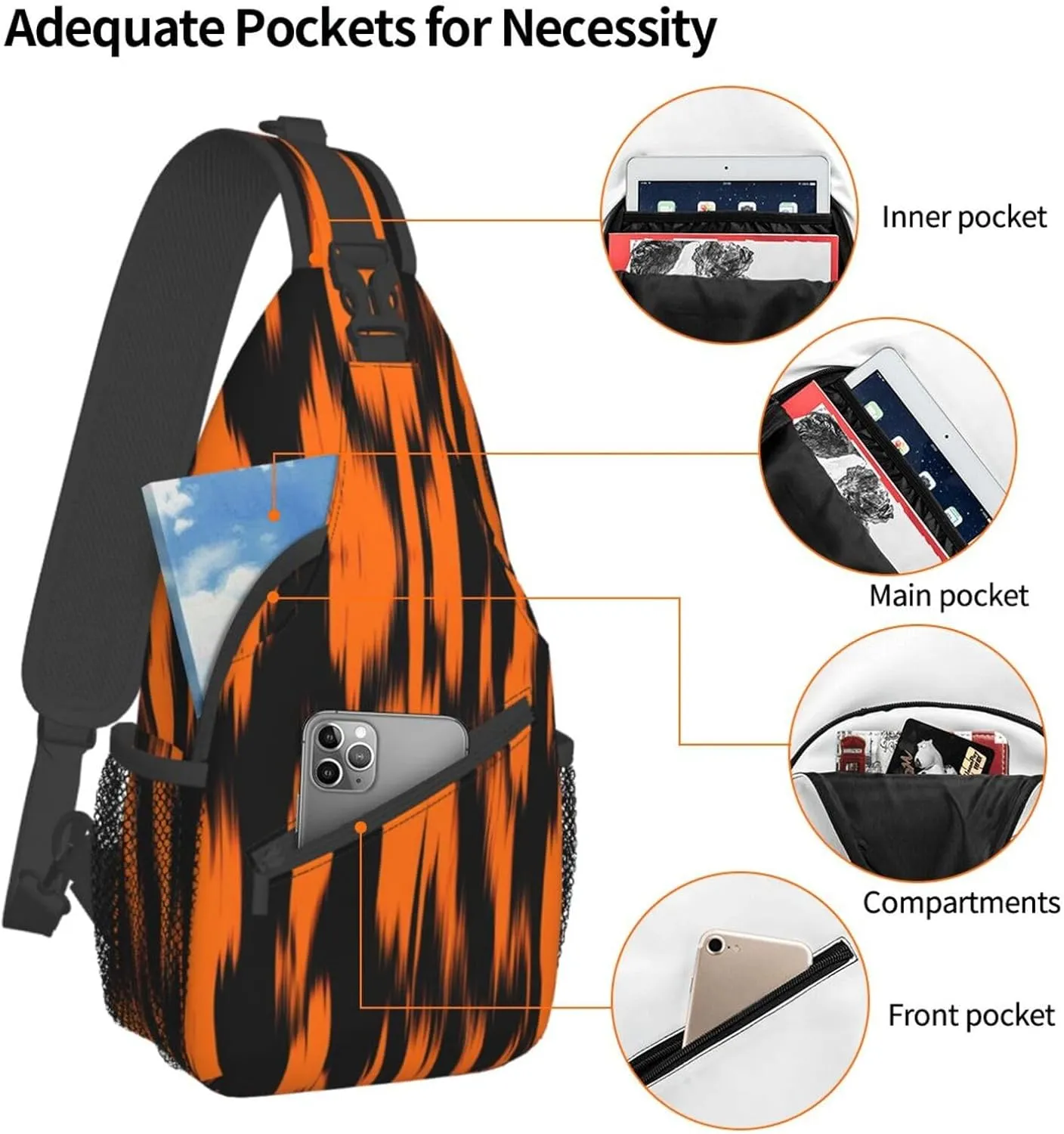 Fashion Chest Sling Bag For Women Men Adjustable Strap Crossbody Shoulder Backpack Hiking Travel Gym Unisex Daypack
