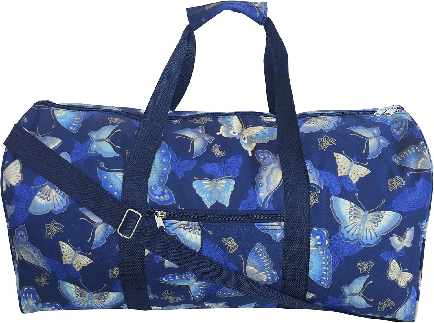 Fashion Travel Cheer Gym Duffle Bag 21" (Blue Butterflies)