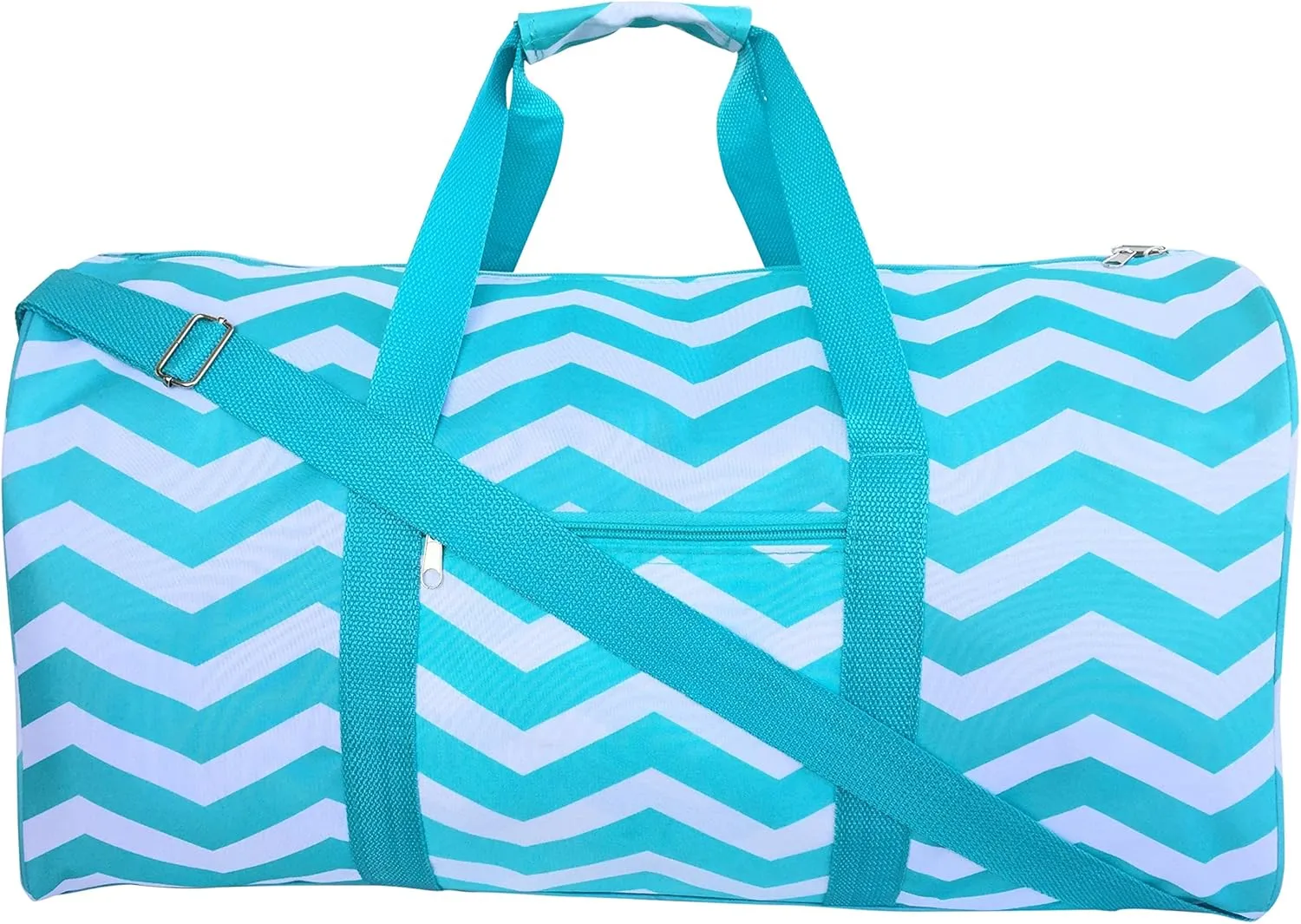 Fashion Travel Cheer Gym Duffle Bag 21" (Blue/White Chevron)