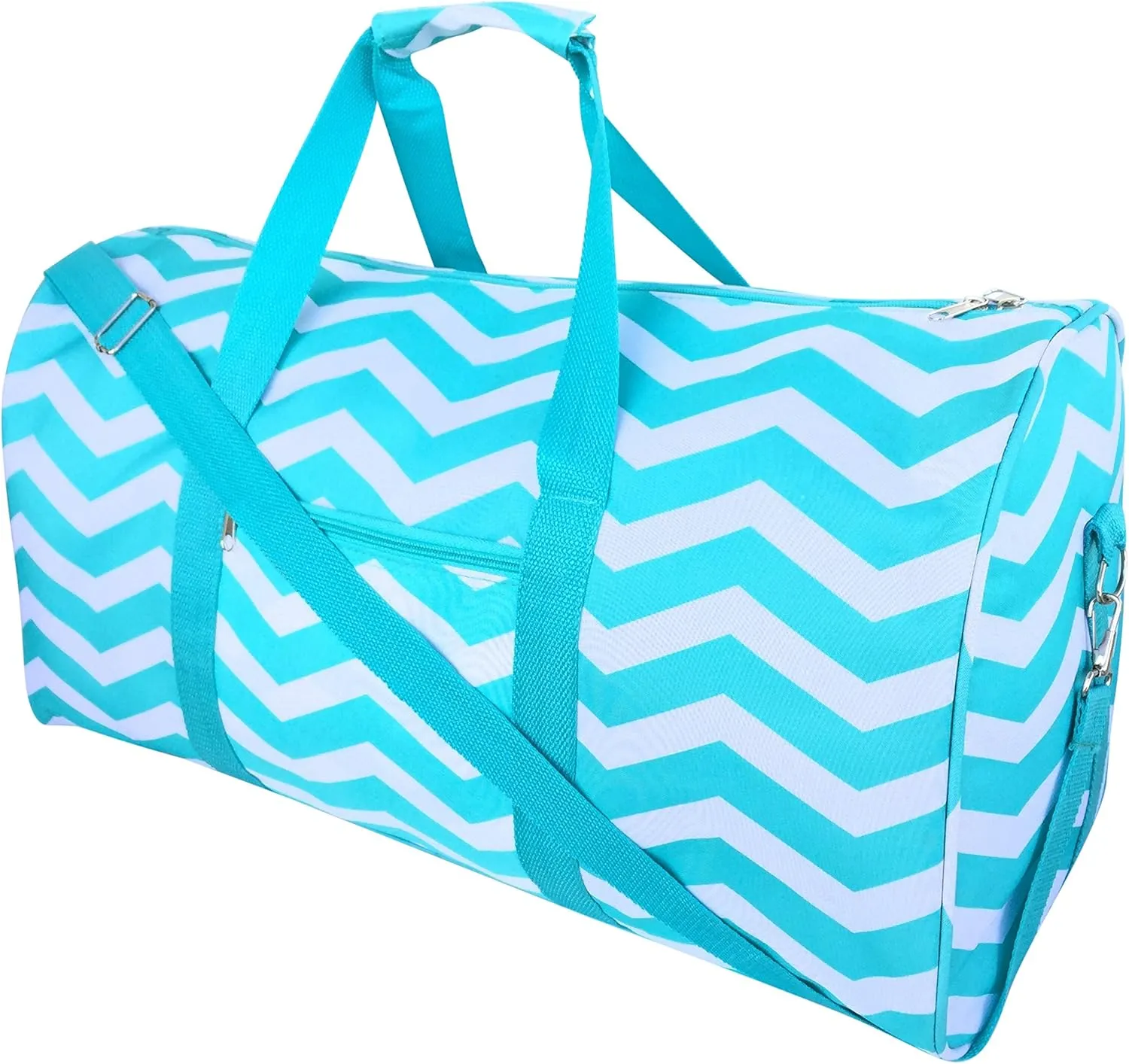 Fashion Travel Cheer Gym Duffle Bag 21" (Blue/White Chevron)