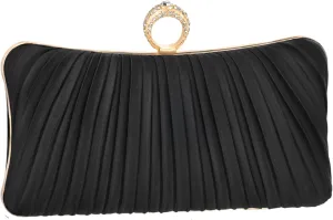 Fashion Women's Evening Bags, Artificial Silk Luxury Handbags with Chain Stylish Purses for Wedding Party