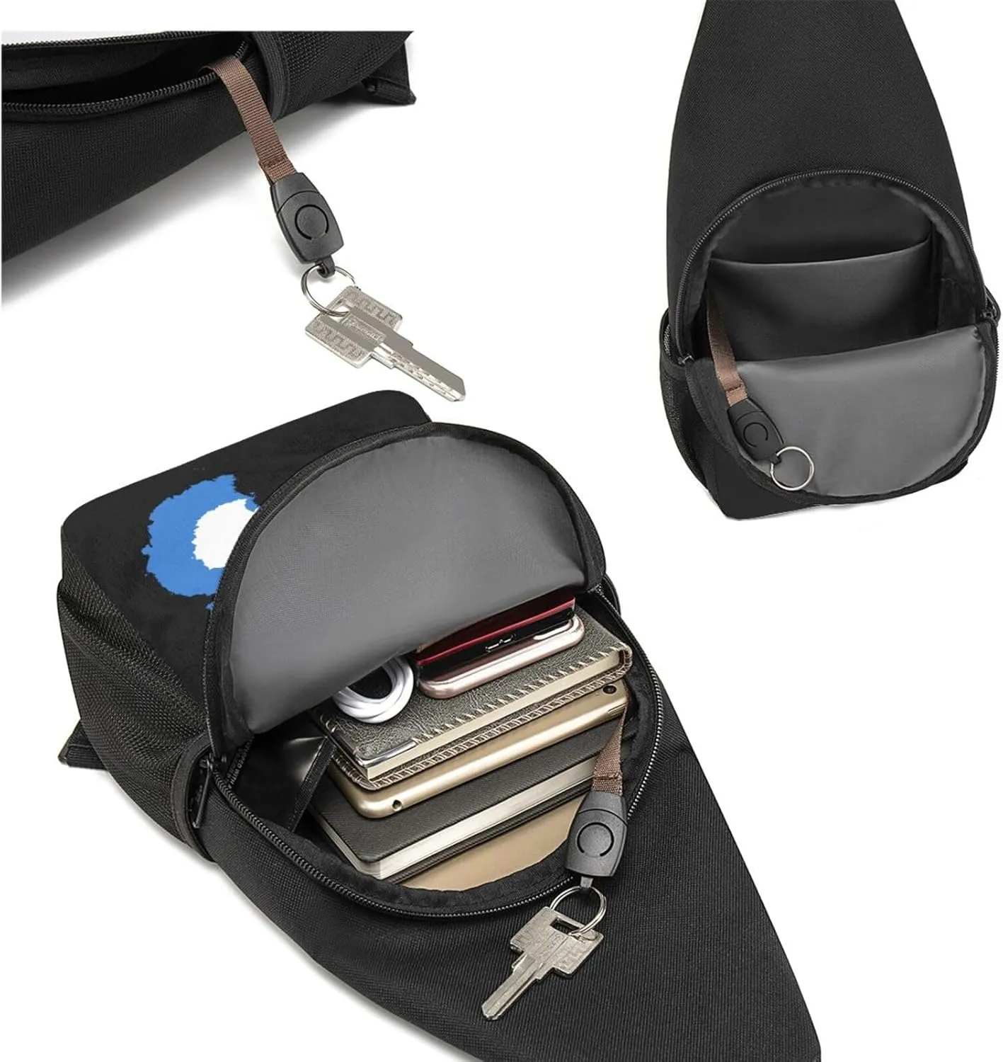 Flag Map of Antarctica Sling Bag Crossbody Backpack Shoulder Casual Daypack Bags for Men Women