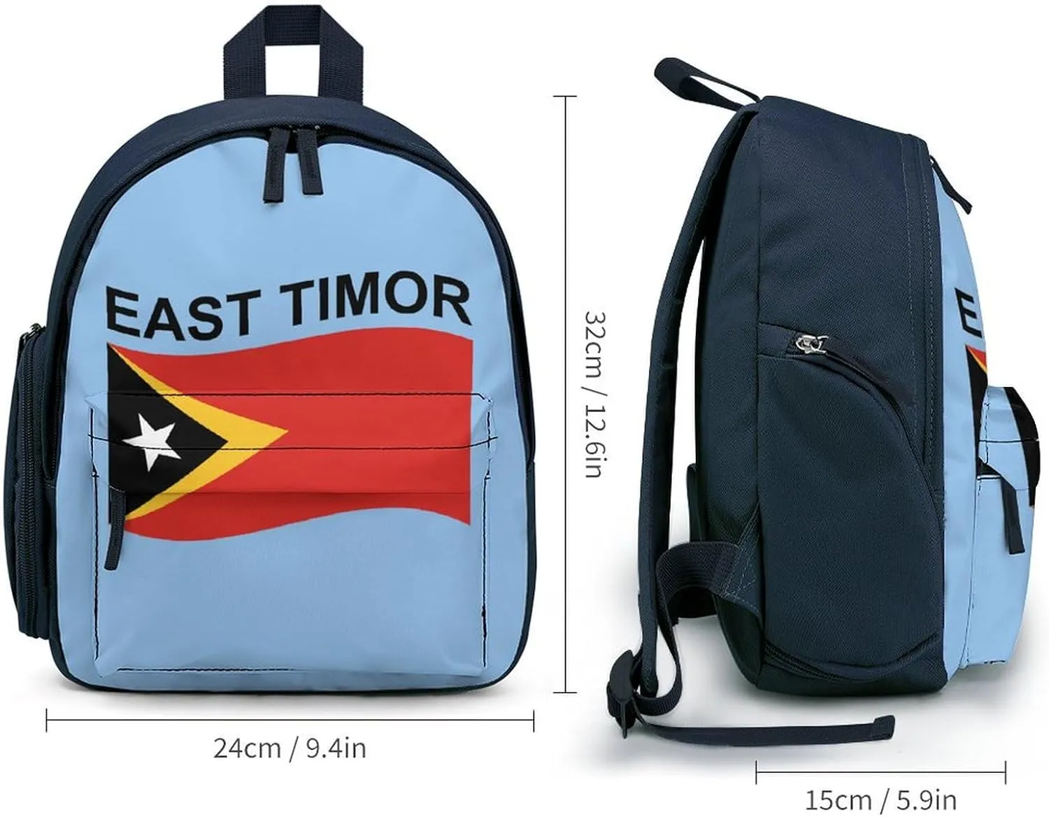 Flag of East Timor Simple Backpack Lightweight Cute Printing Shoulder Bag Family Travel Blue-style