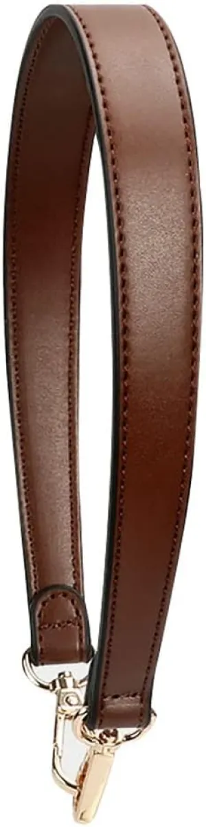 Flat Grain Leather Replacement Straps for Handbags Purse Straps Replacement Crossbody Gold Clasps Women Purse Making 19.29"(49CM) Long Coffee