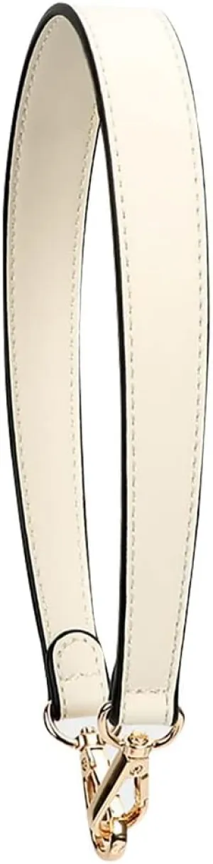 Flat Grain Leather Replacement Straps for Handbags Purse Straps Replacement Crossbody Gold Clasps Women Purse Making 19.29"(49CM) Long Ivory
