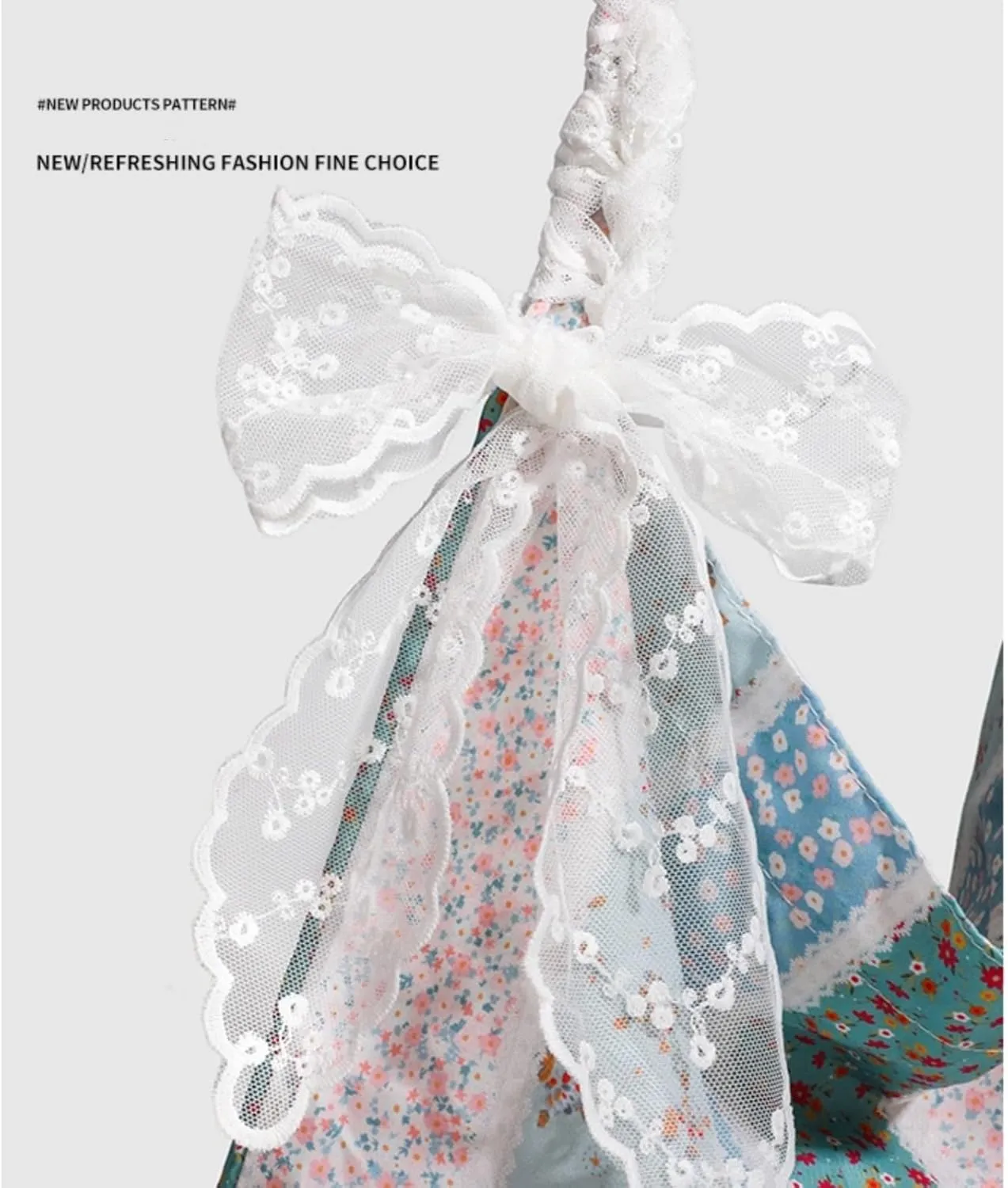 Floral Design Tote Bag, Lace & Bow designed Tote Bag,Tote Bag for Women, Lightweight shoulder bag, Large Capacity Tote Bag