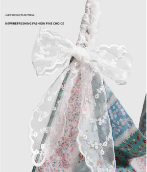 Floral Design Tote Bag, Lace & Bow designed Tote Bag,Tote Bag for Women, Lightweight shoulder bag, Large Capacity Tote Bag