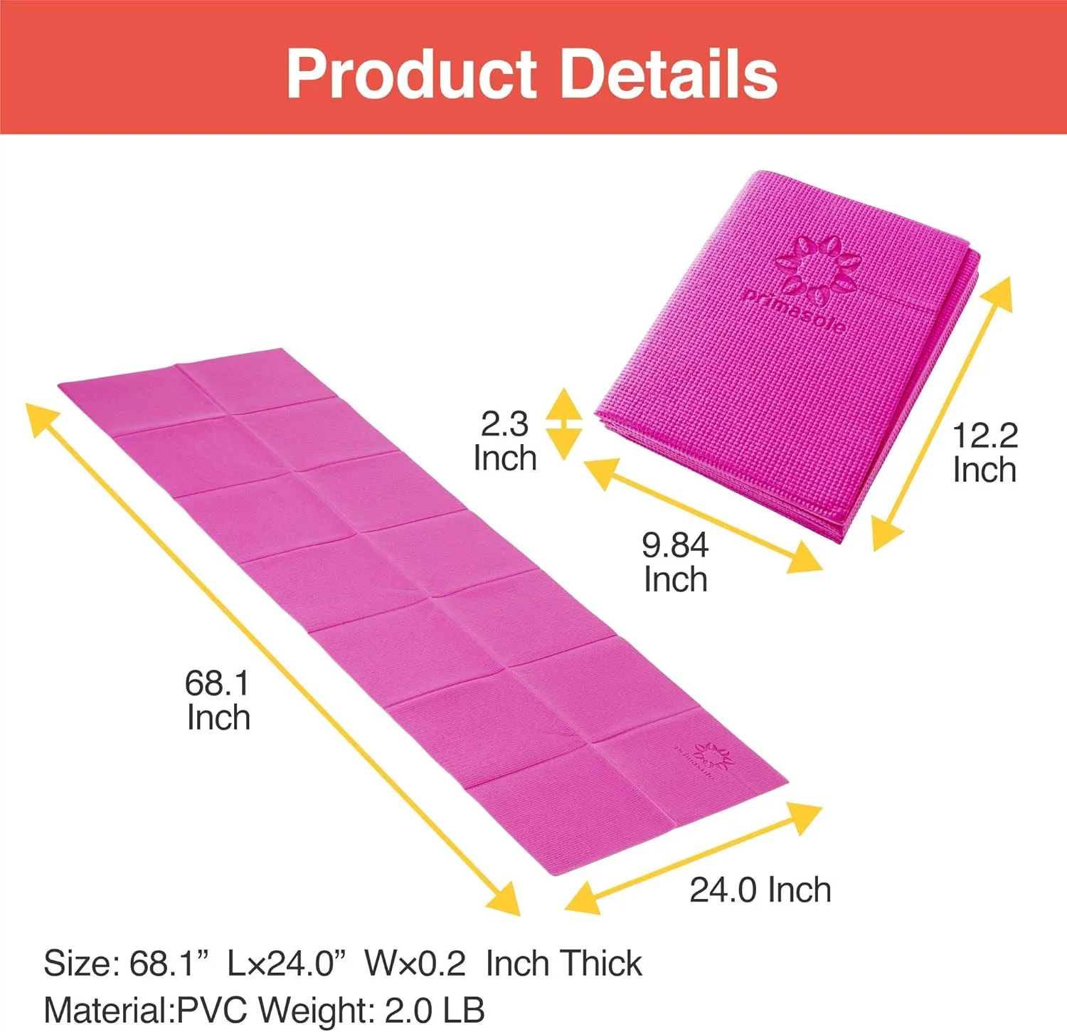 Folding Yoga Travel Pilates Mat Foldable Easy to Carry to Class Beach Park Tear-resistant Travel Picnics 4mm Thick 9 Colors