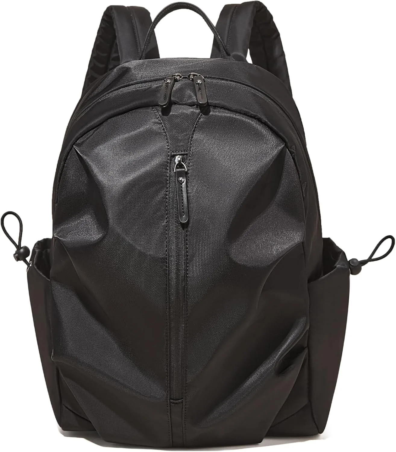 FOXLOVER Fabric Travel Backpack for Women Laptop Large Hiking Stylish Purse Lightweight Two-way Zipper（Black）
