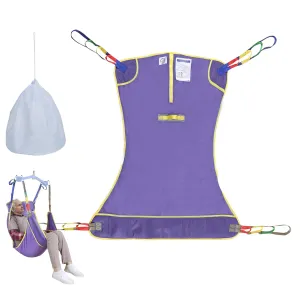 Full Body Patient Lift Sling for Patient/Senior/Elderly/Caregiver/Elderly/Disabled/Bedridden to Transfers | Repositioning | Lifting | Showering,with 1pc Laundry Bag(Purple, Medium)