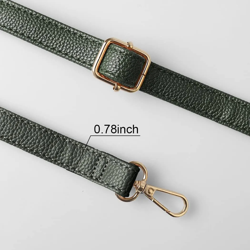 Full Grain Leather Purse Strap Replacement Crossbody, Adjustable Microfiber Bag Strap for HandBag, Shoulder Strap with Metal Swivel Hooks for Purse Making - 0.7 Inch Wide