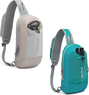 G4Free Sling Bag RFID Blocking Lightweight Crossbody Backpack Chest Shoulder Bag for Travel Sports Running Hiking (Grey Teal Blue)