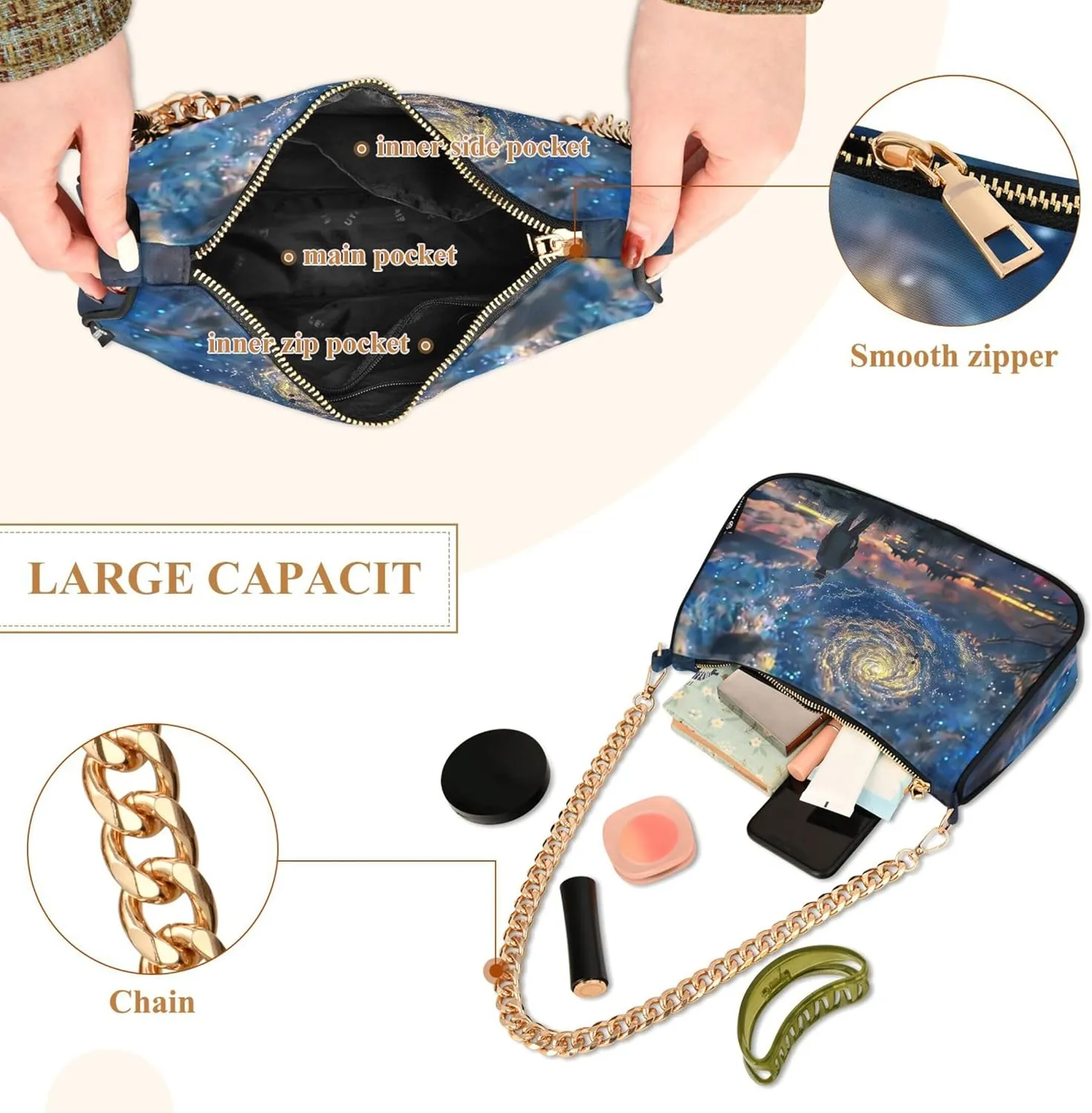 Game Controller Monster Face Medium Purse Hobo Party Purses Womens Ladies Handbags Chain Cute Shoulder Bag