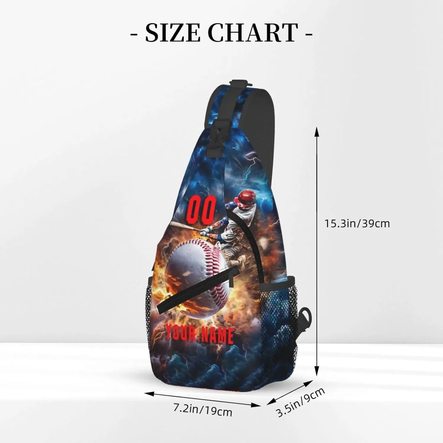 Generic Baseball Sling Bag Baseball Baseball Crossbody Bag Chest Bag Gym Cycling Travel Hiking Daypack For Men Women