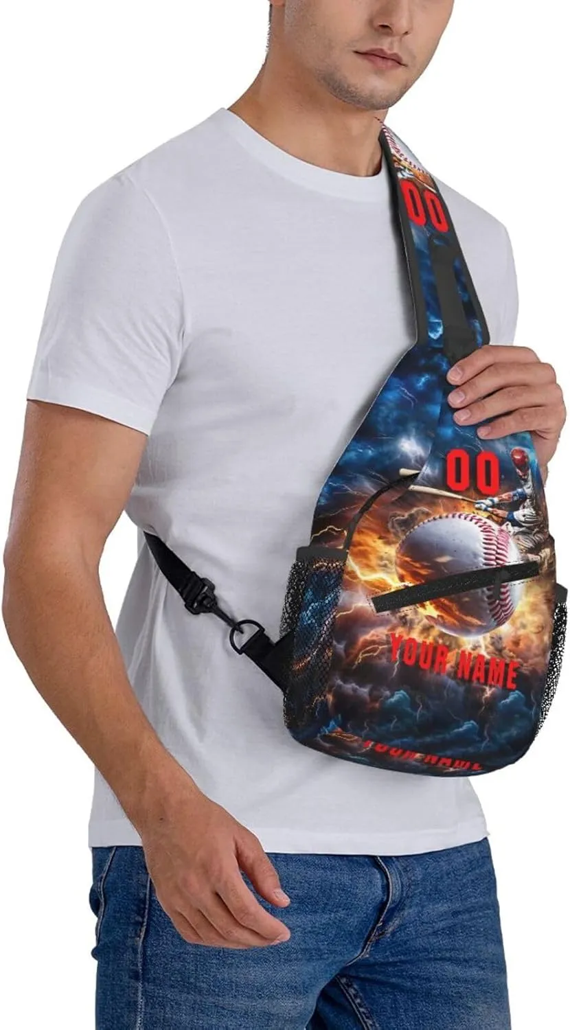 Generic Baseball Sling Bag Baseball Baseball Crossbody Bag Chest Bag Gym Cycling Travel Hiking Daypack For Men Women