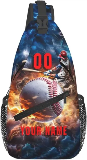 Generic Baseball Sling Bag Baseball Baseball Crossbody Bag Chest Bag Gym Cycling Travel Hiking Daypack For Men Women