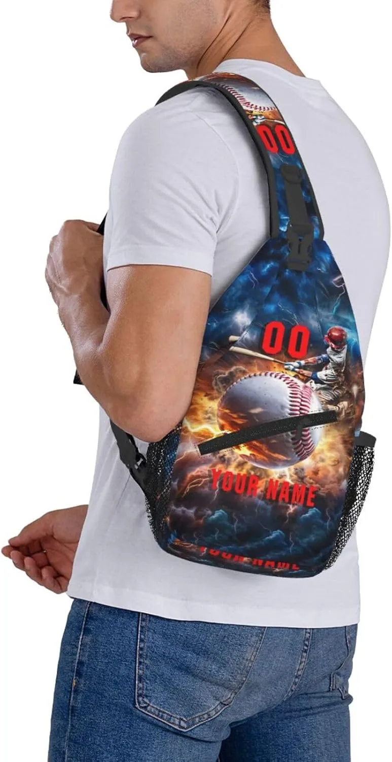 Generic Baseball Sling Bag Baseball Baseball Crossbody Bag Chest Bag Gym Cycling Travel Hiking Daypack For Men Women
