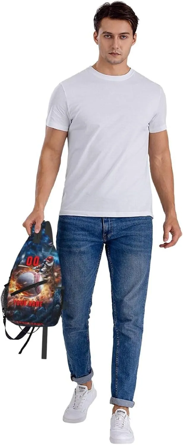 Generic Baseball Sling Bag Baseball Baseball Crossbody Bag Chest Bag Gym Cycling Travel Hiking Daypack For Men Women