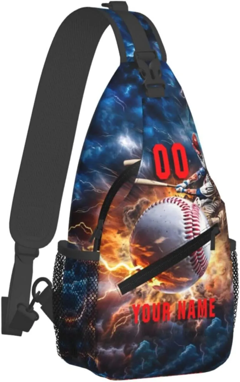 Generic Baseball Sling Bag Baseball Baseball Crossbody Bag Chest Bag Gym Cycling Travel Hiking Daypack For Men Women