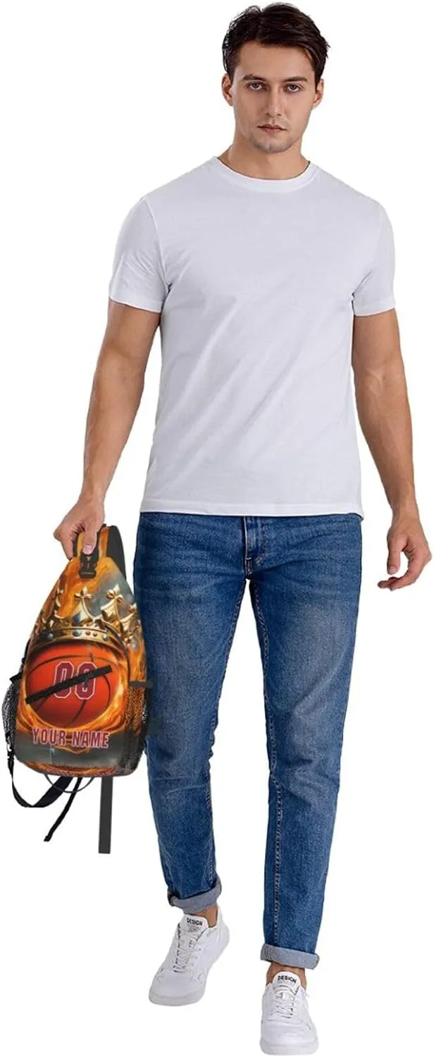 Generic Basketball Sling Bag Basketball Basketball Crossbody Bag Chest Bag Gym Cycling Travel Hiking Daypack For Men Women