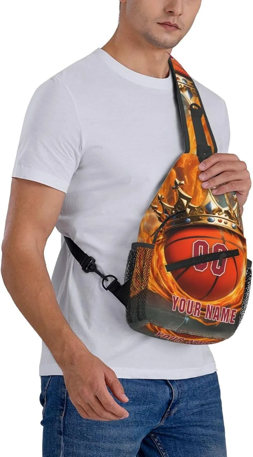 Generic Basketball Sling Bag Basketball Basketball Crossbody Bag Chest Bag Gym Cycling Travel Hiking Daypack For Men Women
