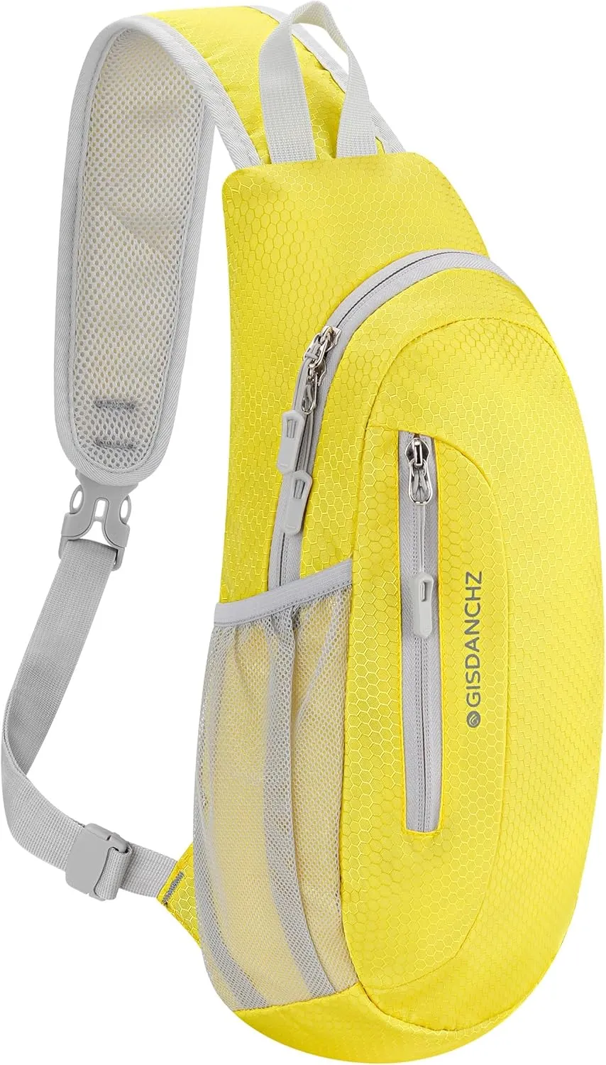 Gisdanchz Unisex Honeycomb Jacquard Small Sling Bag Slim Sling Backpack Crossbody Chest Bag for Hiking Travel