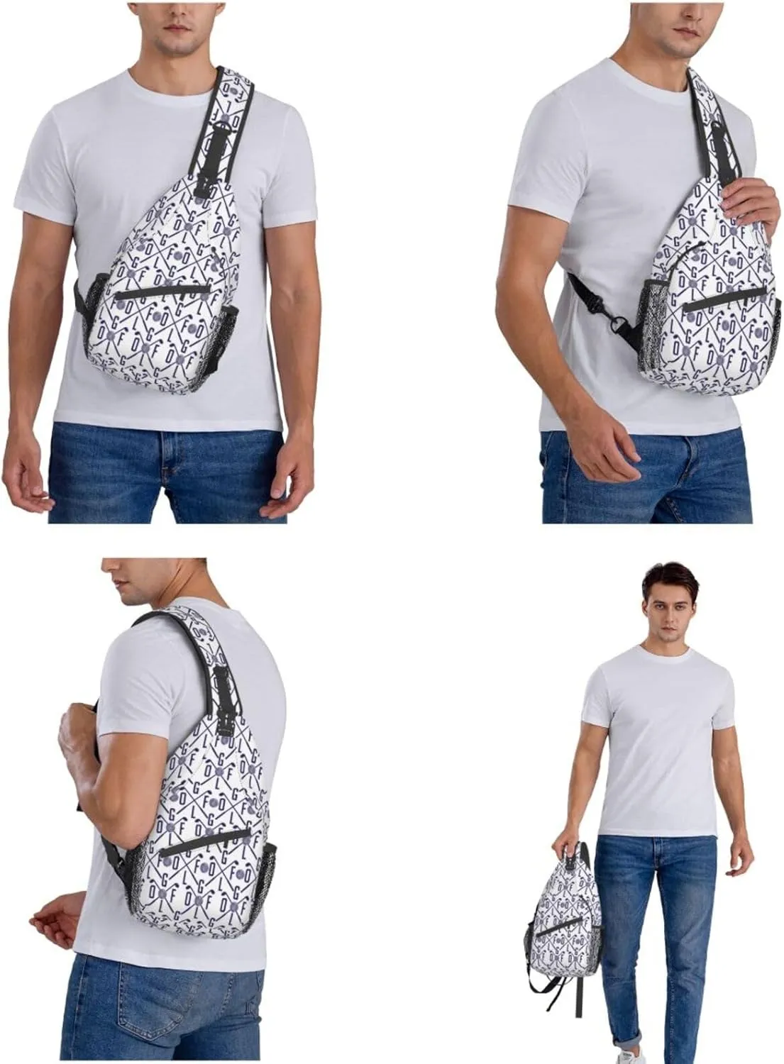 Golf Sling Backpack Chest Bag Crossbody Shoulder Bag Gym Cycling Travel Hiking Daypack For Men Women