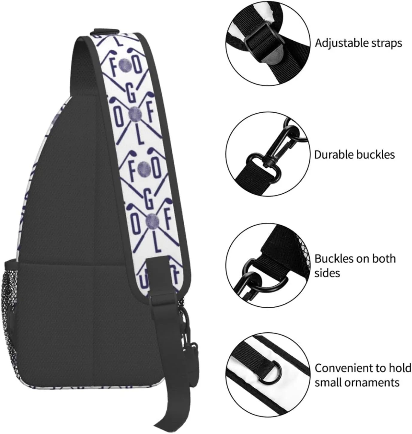 Golf Sling Backpack Chest Bag Crossbody Shoulder Bag Gym Cycling Travel Hiking Daypack For Men Women