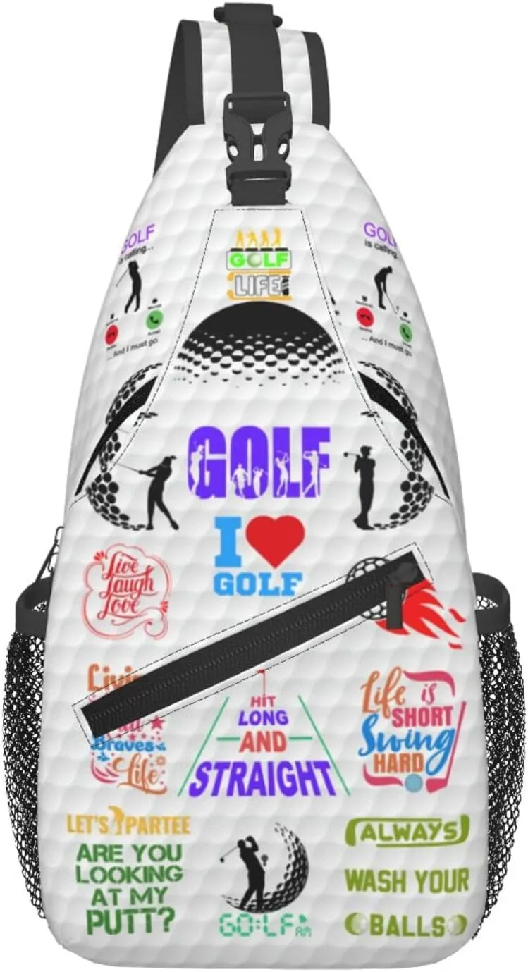Golf Sling Backpack Sling Bag Crossbody Shoulder Bag Sport Purse Golf Chest Bag For Men Women