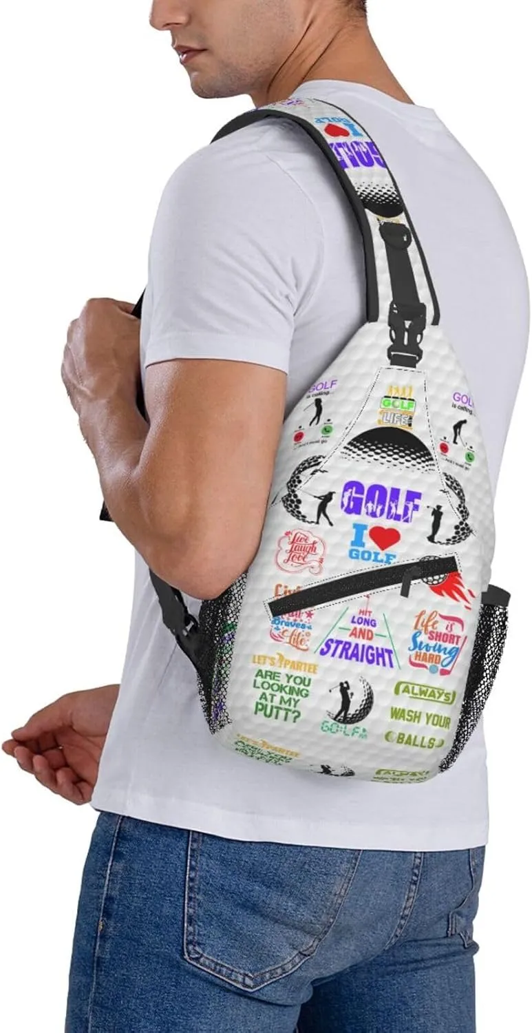Golf Sling Backpack Sling Bag Crossbody Shoulder Bag Sport Purse Golf Chest Bag For Men Women