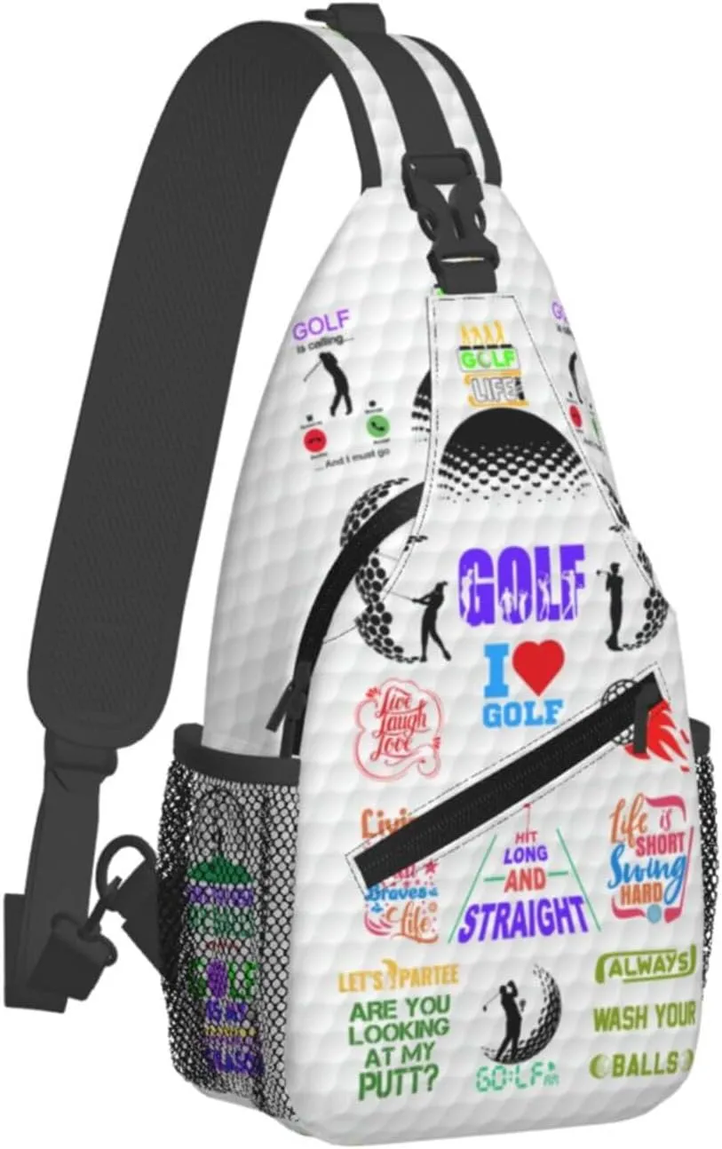 Golf Sling Backpack Sling Bag Crossbody Shoulder Bag Sport Purse Golf Chest Bag For Men Women